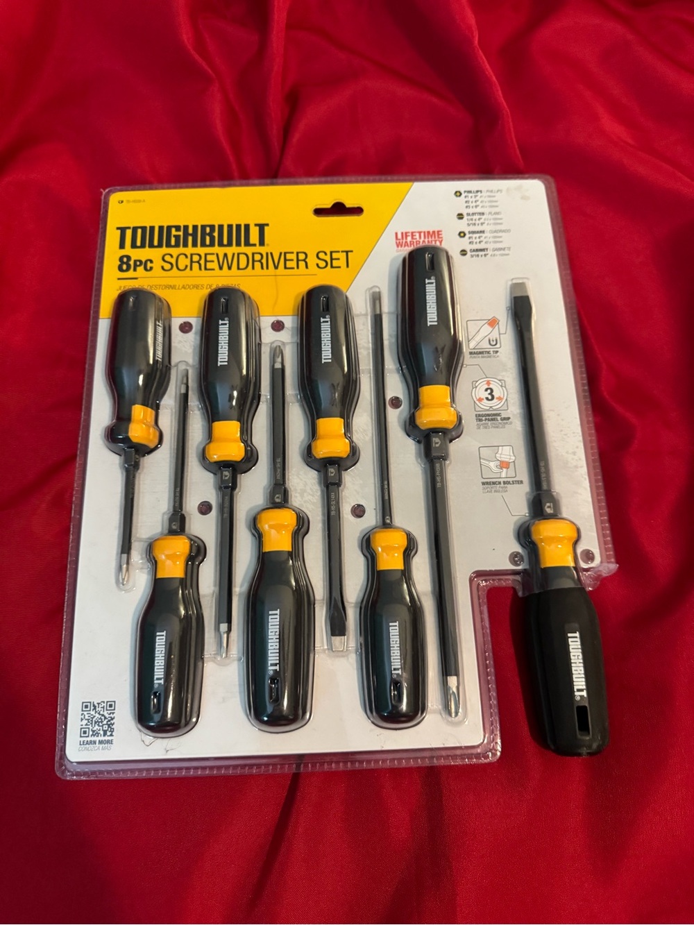 ToughBuilt 8pc Screwdriver Set - Black & Yellow Brand New